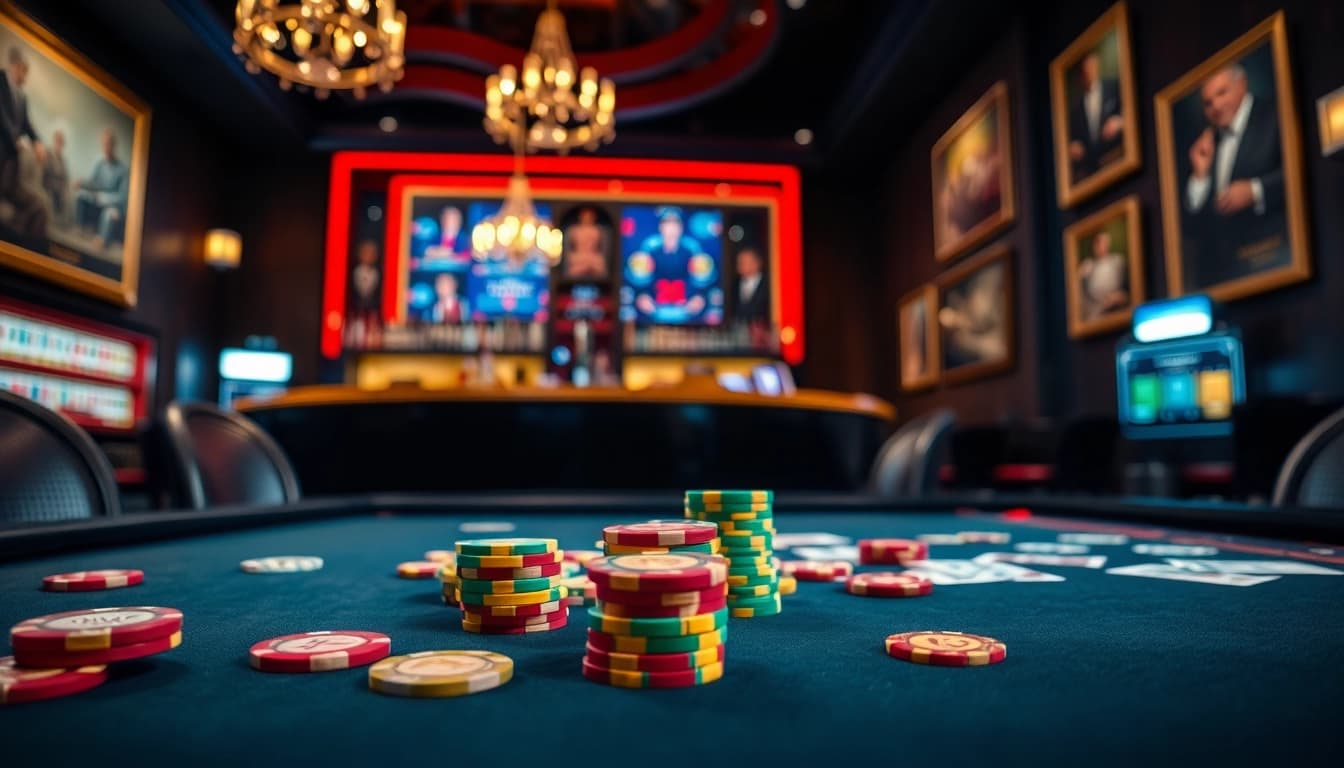 Menangkan taruhan di kasino SBOBET dengan chip berwarna-warni dan meja permainan yang menarik.