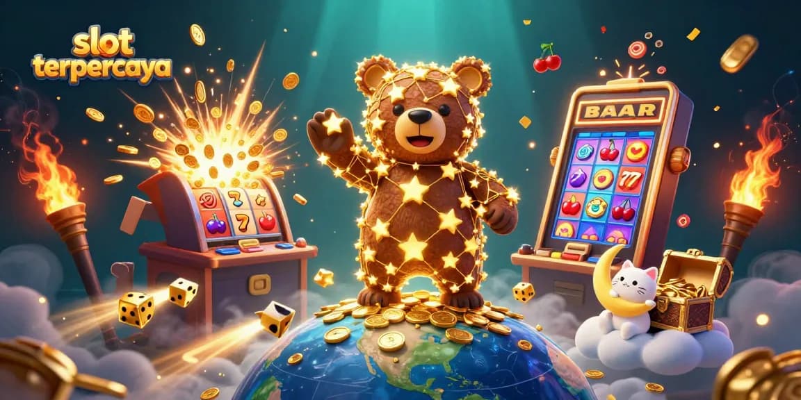Experience thrilling moments at slot terpercaya with vibrant 3D casino elements and golden jackpots.
