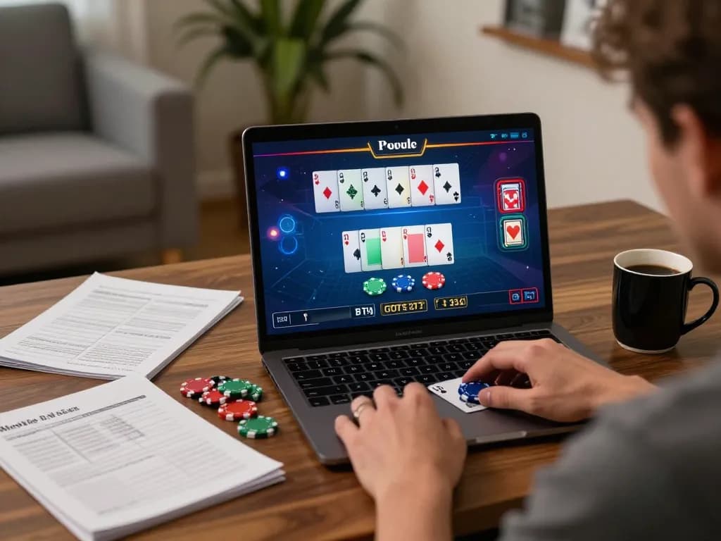 DASI4D link alternatif menampilkan permainan poker online di laptop dengan antarmuka yang menarik
