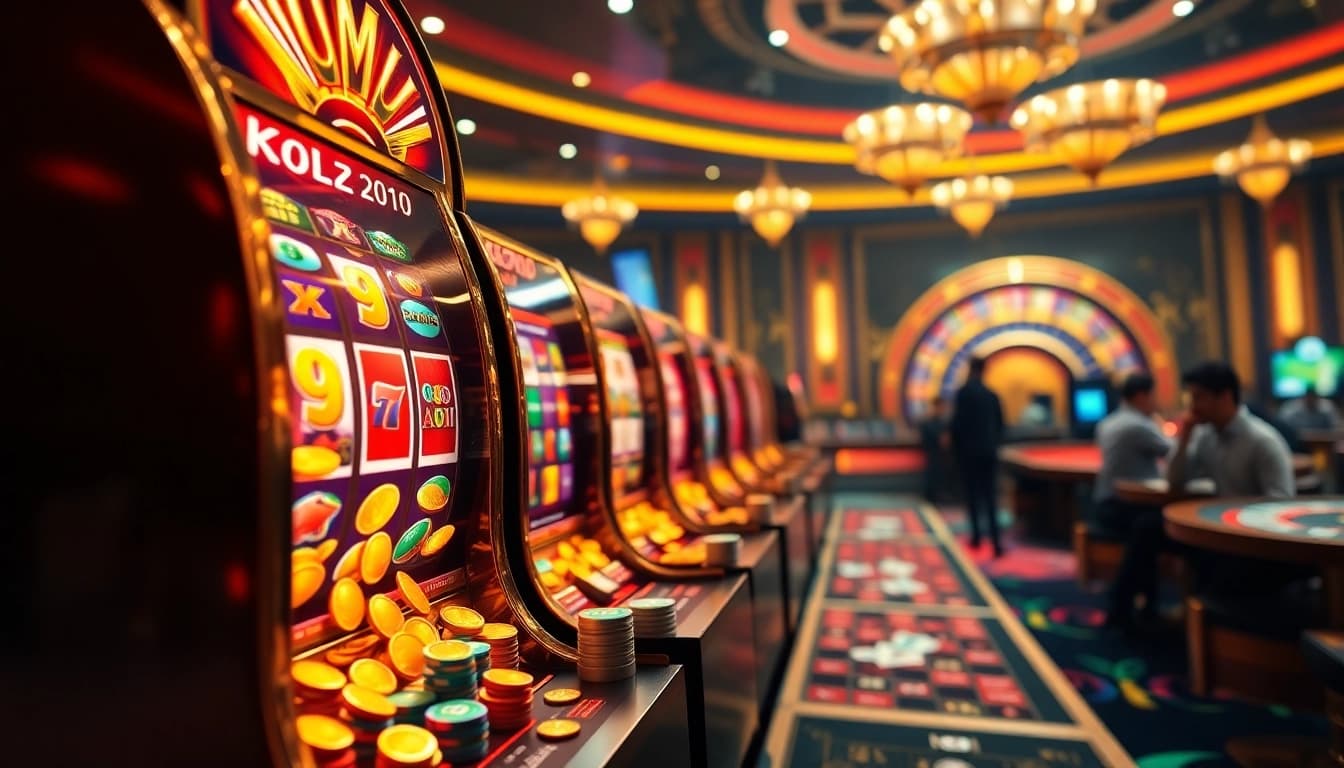 Experience the thrill of slot online gaming with vibrant lights and luxurious design.