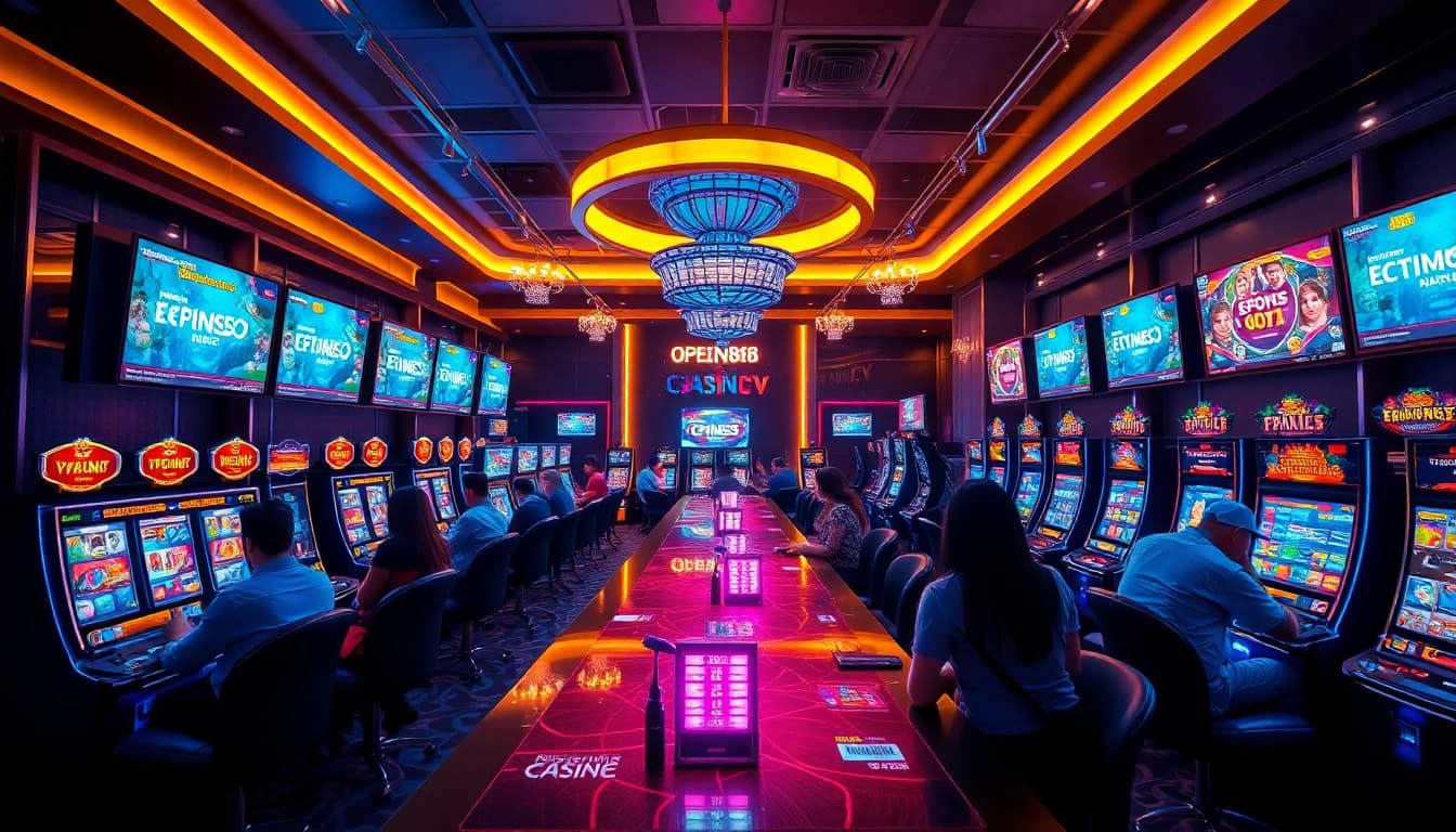 Experience the excitement of OPEN88COM's online casino with modern gaming and vibrant atmosphere.