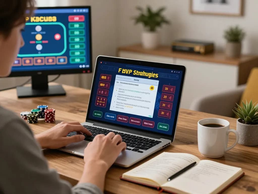 Mastering strategies at sun win with a dedicated online gambling setup, combining learning and gameplay.