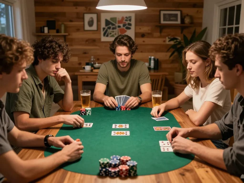 man88a poker night with friends around table enjoying social gaming experience