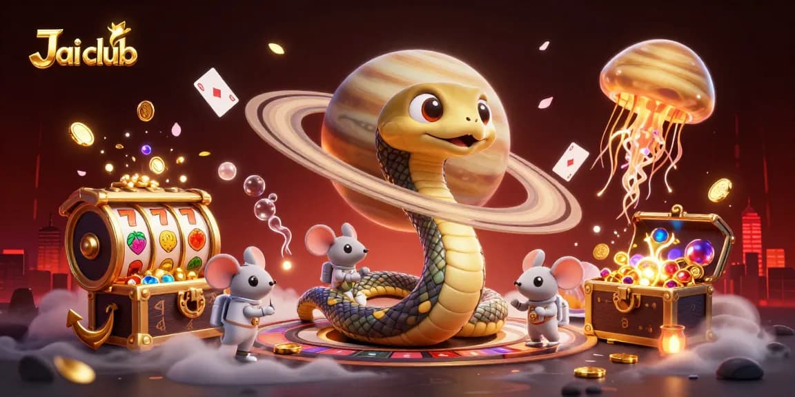 Enjoy thrilling gameplay in Jai club with fun characters and vibrant casino elements around them.