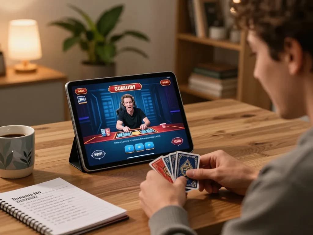 Sunwin user actively placing bets during a live dealer game at home, showcasing engagement and strategy