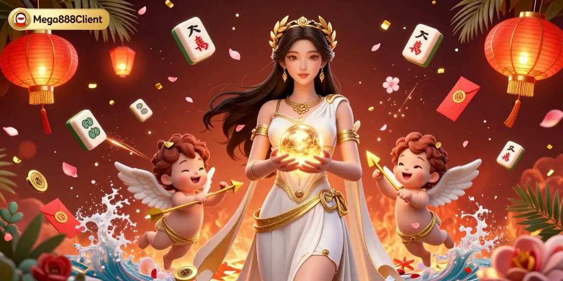 Engage with the Mega888Client and experience thrilling online gaming with this captivating illustration.