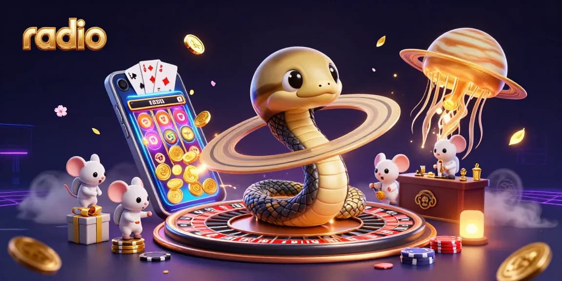 Experience thrilling radio-inspired casino action with cosmic characters and engaging games.