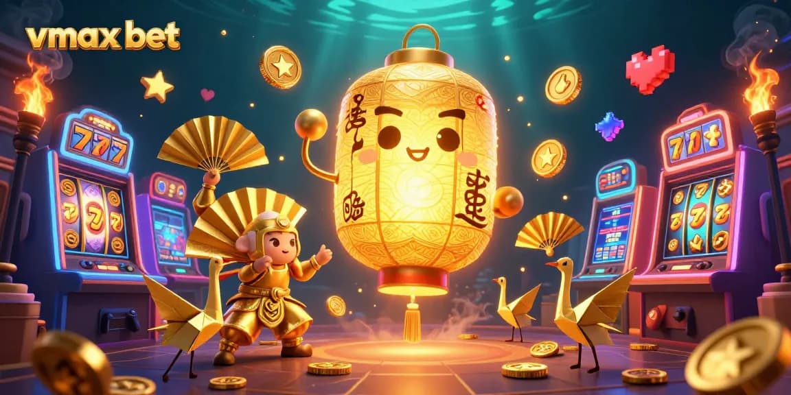 Experience vmax bet with exciting slot machines and vibrant casino elements in this dynamic illustration.