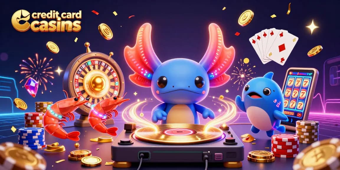 Experience the excitement of credit card casinos with vibrant 3D characters, dynamic gambling elements, and dazzling effects.