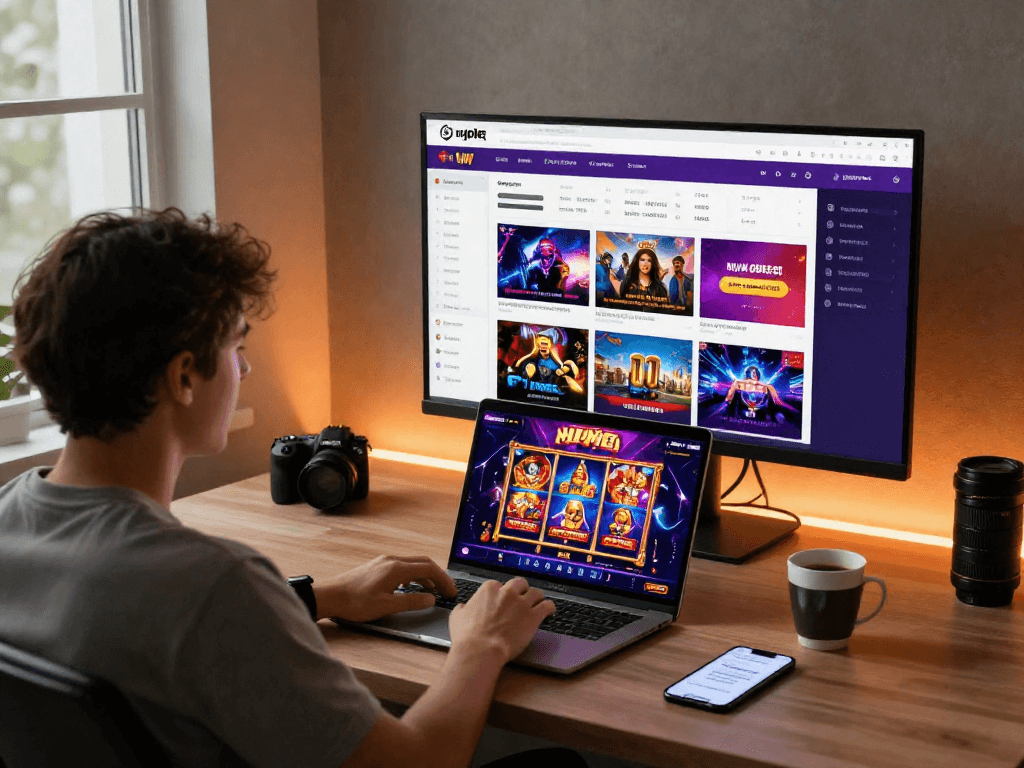 Engaging scene of online gaming experience on mpocash.blog with vibrant visuals and user-friendly interface.