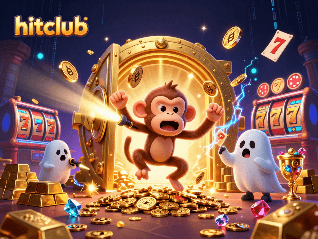 Engage with hitclub's haunted casino adventure featuring playful characters and dazzling treasures.