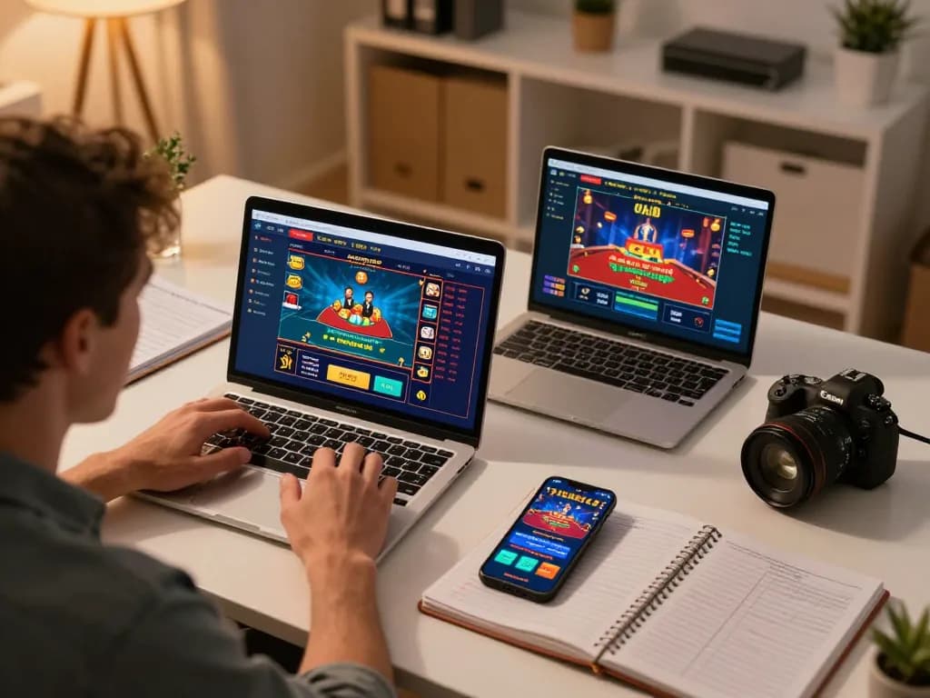 Engaging in online betting on f8beta2 with multiple devices, showing live dealer games and sports odds.