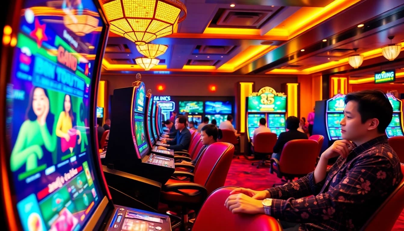 Exciting casino atmosphere at 79king with players engaged in betting and gaming.