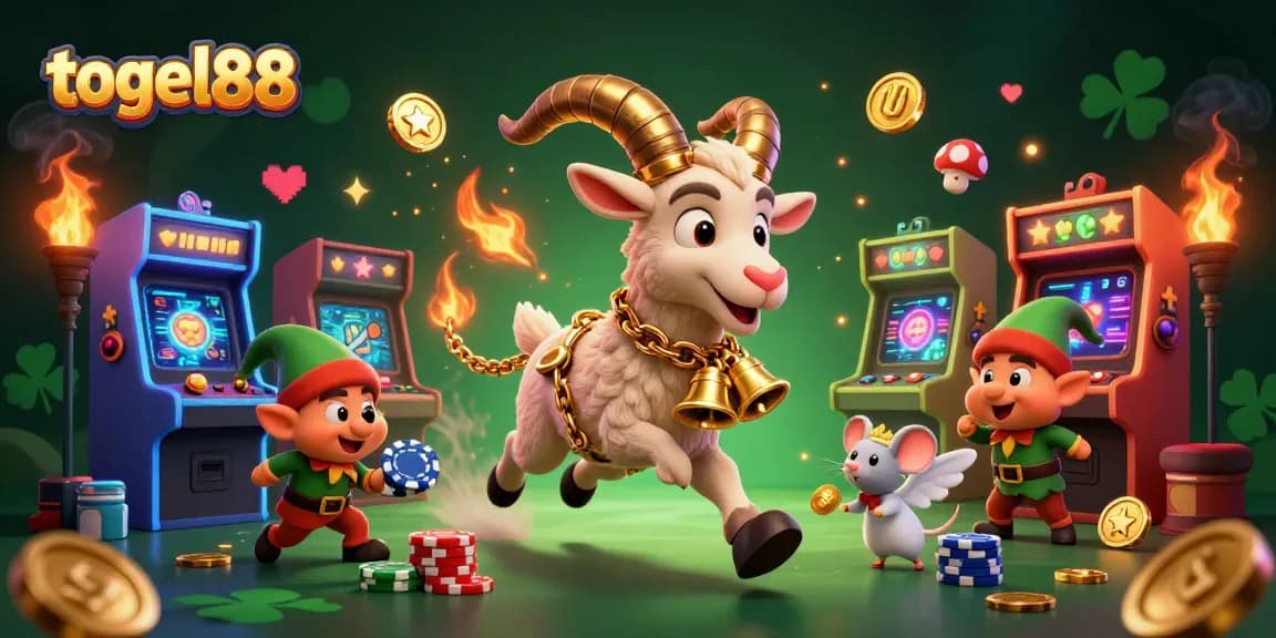 Experience the excitement of togel88 with a dynamic casino scene featuring animated characters and vibrant game elements.