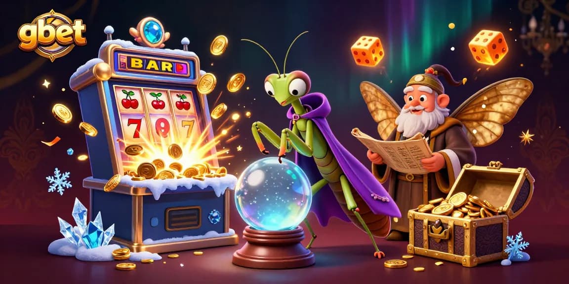Experience the thrill of gbet with a vibrant 3D casino scene showcasing dynamic slot games and magical elements.