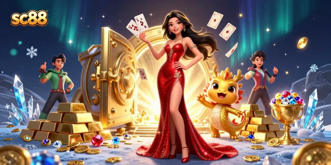 Experience exciting gameplay at sc88 with a stunning casino scene featuring vibrant character designs and rich gambling elements.