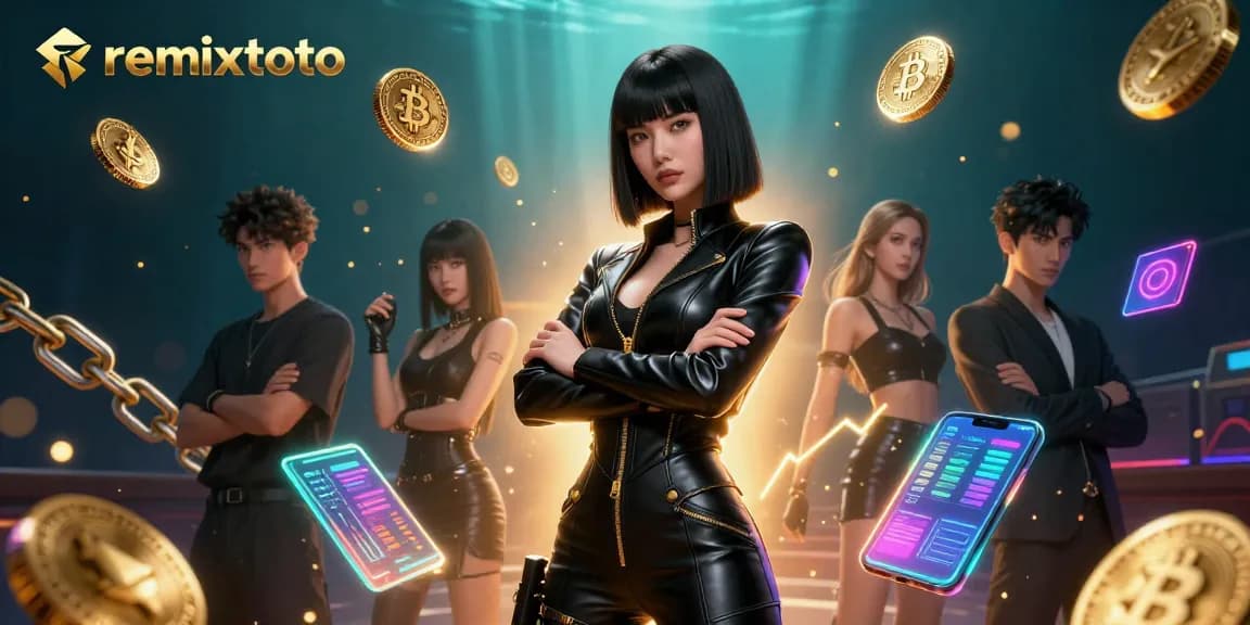 Engage with remixtoto’s thrilling gaming experience featuring a powerful Asian woman in a dynamic digital casino.