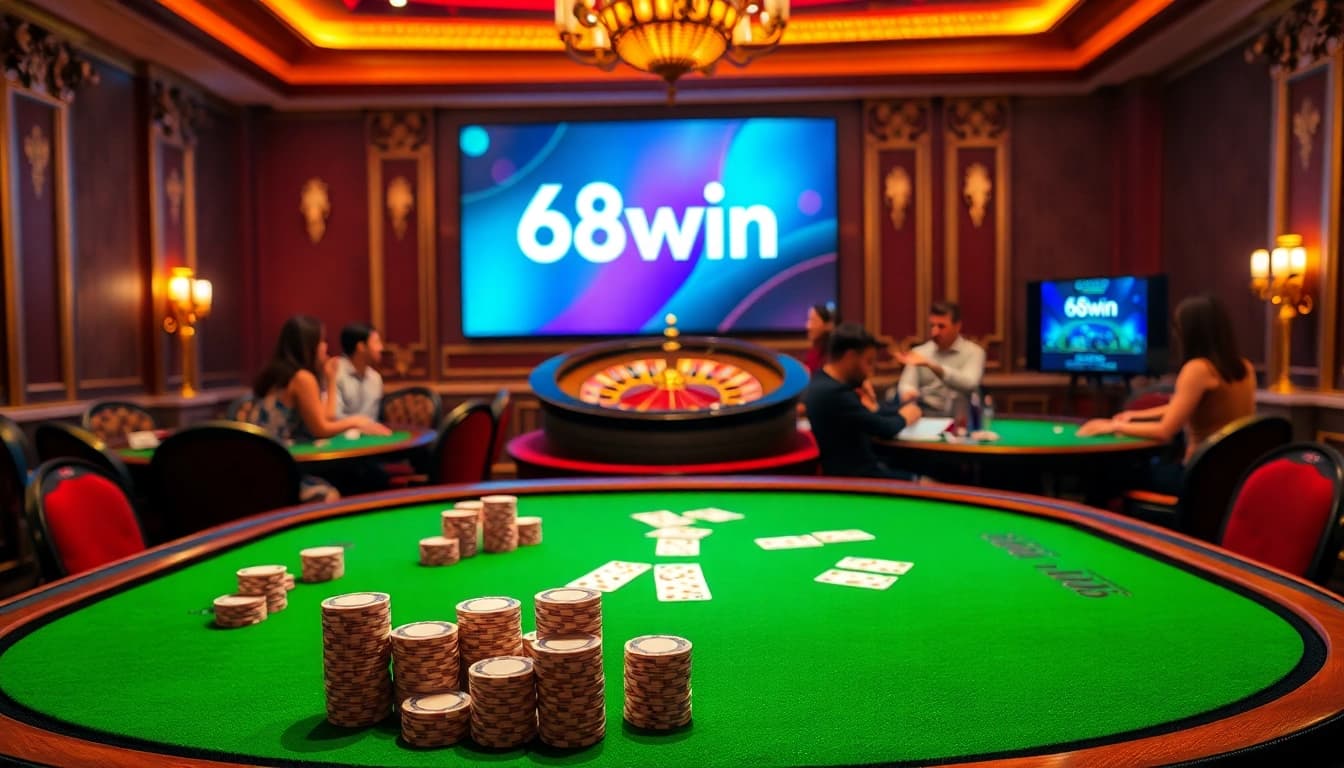 Experience the thrill of gambling at 68win with vibrant casino elements and engaging gameplay.