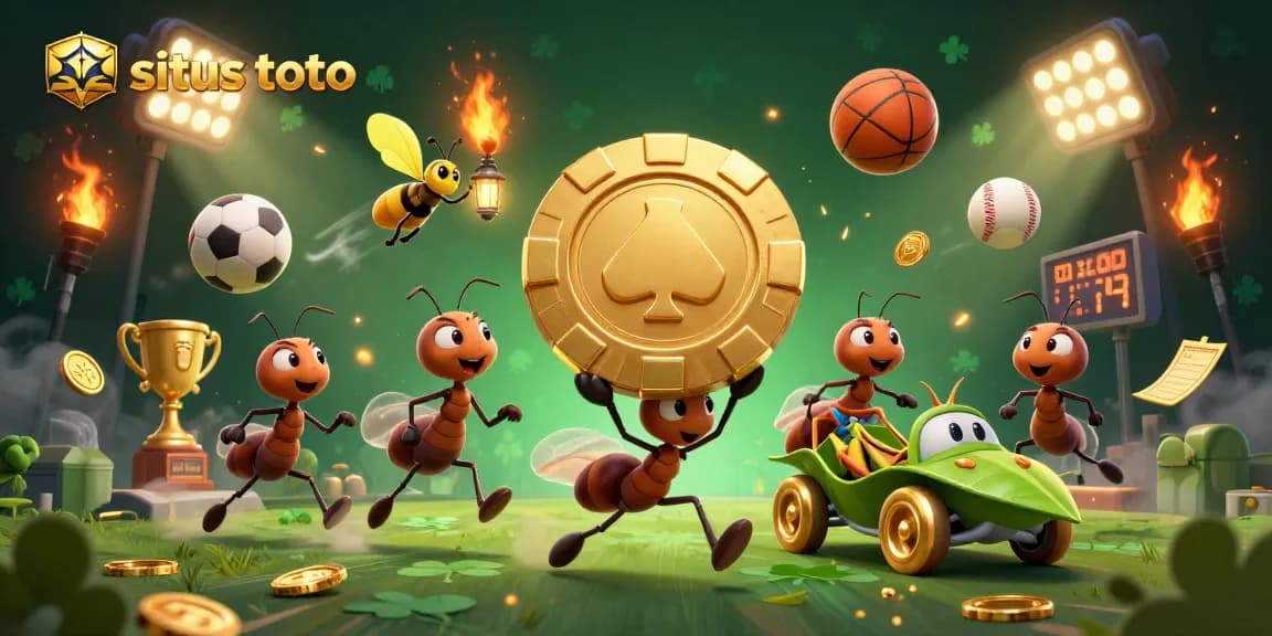 Engage in situs toto with ants in a heist, enjoying dynamic casino elements and vibrant action.