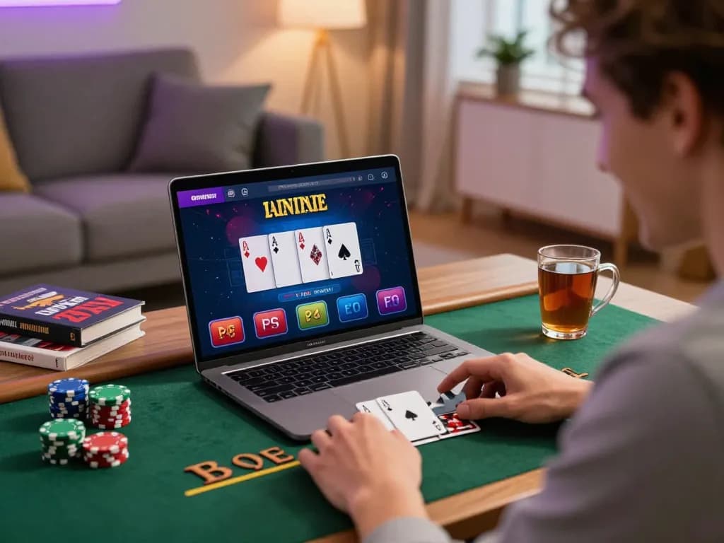Engaged player at divinityspacenter enjoying a dynamic online blackjack session with stylish interface.