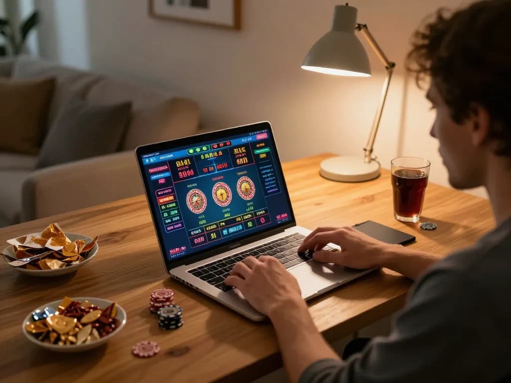Player engaged in online gaming on laptop with 888 NEW live dealer options visible