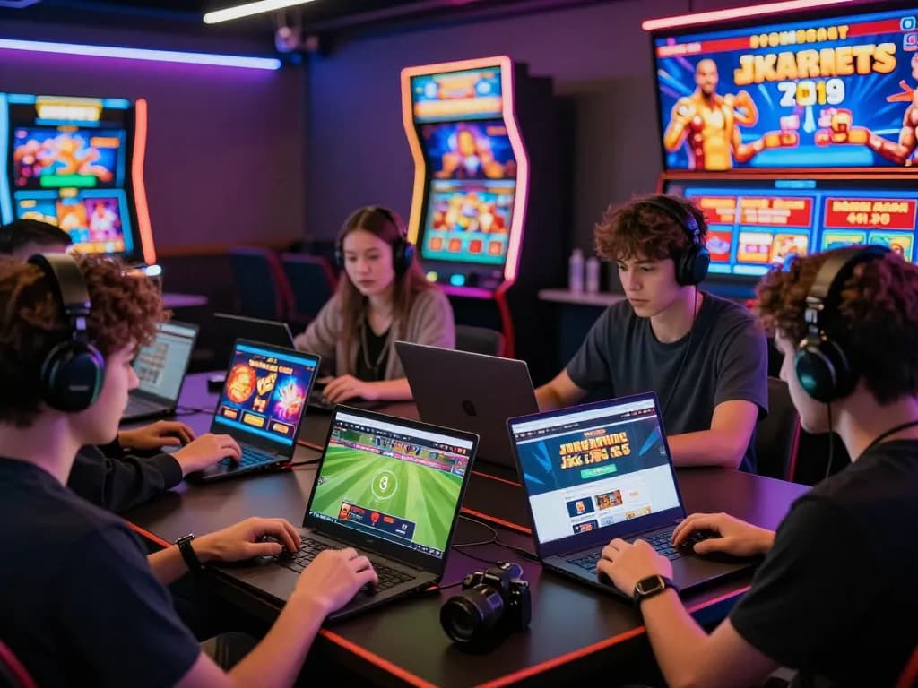 Gamers enjoying the vibrant online casino experience at https://xx88jp.com/ while engaging with thrilling games and sports betting features.