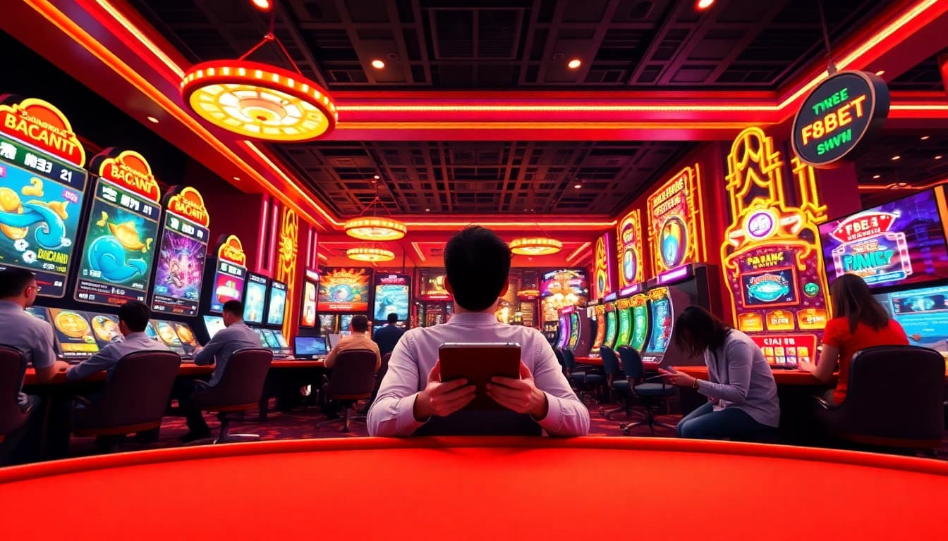 Exciting online gaming experience at f8beta2 featuring users enjoying Baccarat and fishing games.