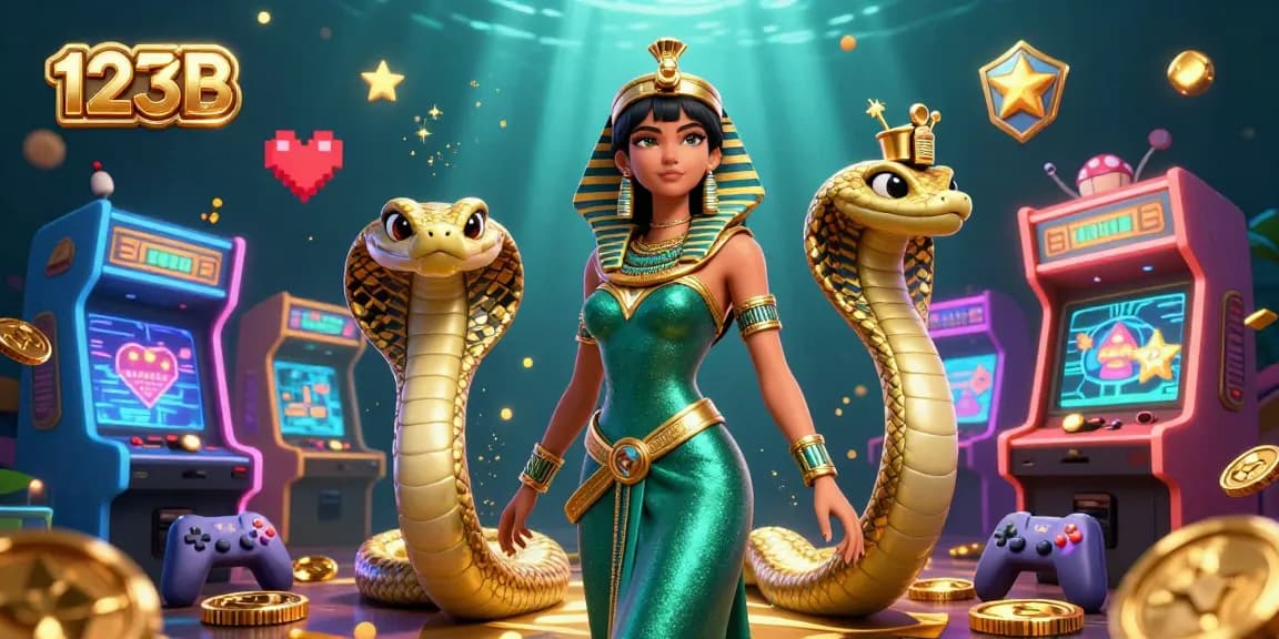 Experience thrilling gameplay with 123B featuring captivating characters and glowing casino elements.