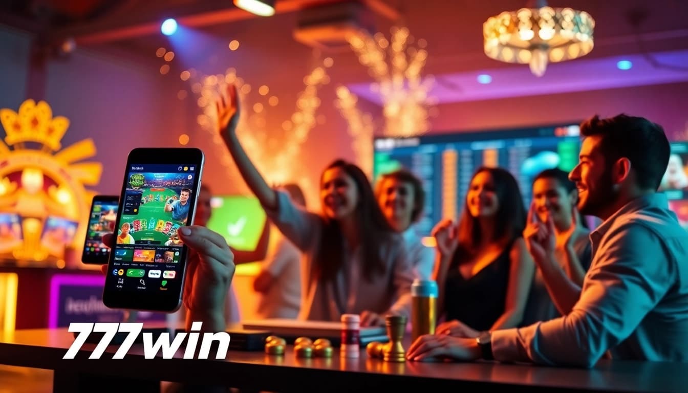 Experience the excitement of 77win with modern online betting visuals featuring diverse players and engaging interfaces.