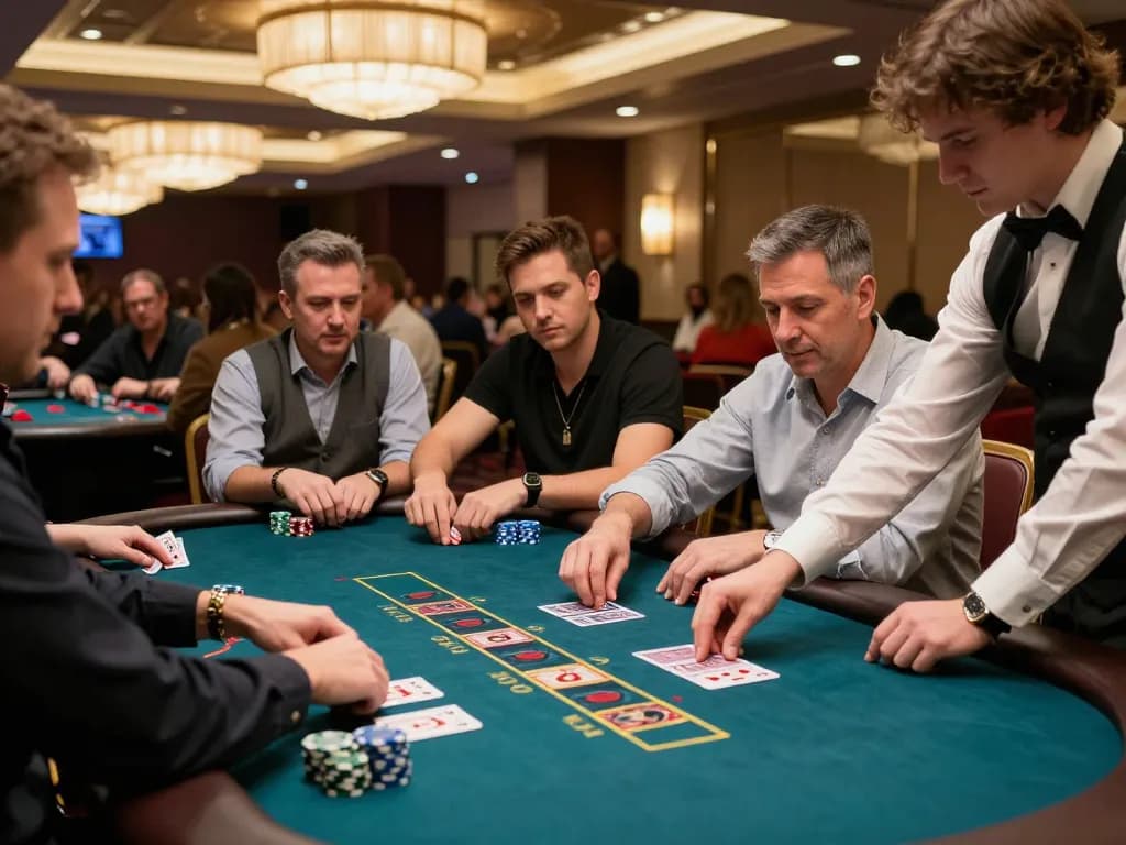 Players strategizing at a blackjack table highlighting the excitement of 88aa casino gaming