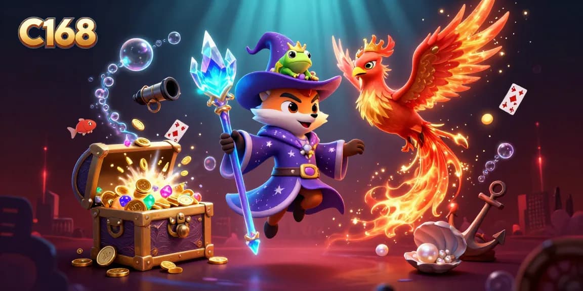 Experience thrilling gaming action with C168 through an engaging 3D digital illustration.