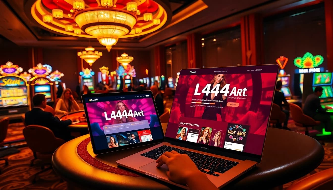 Experience thrilling gameplay at l444.art with vibrant casino tables and players engaged in action.