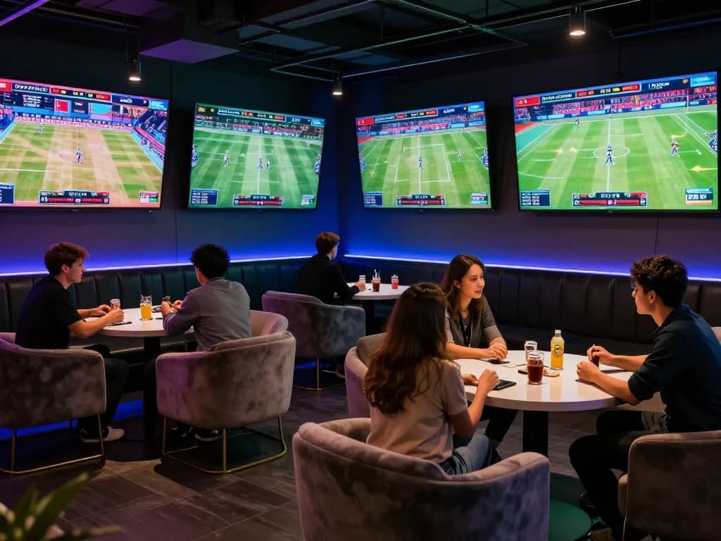 Engaging sports betting scene where bettors analyze keo truc tuyen for informed decisions.