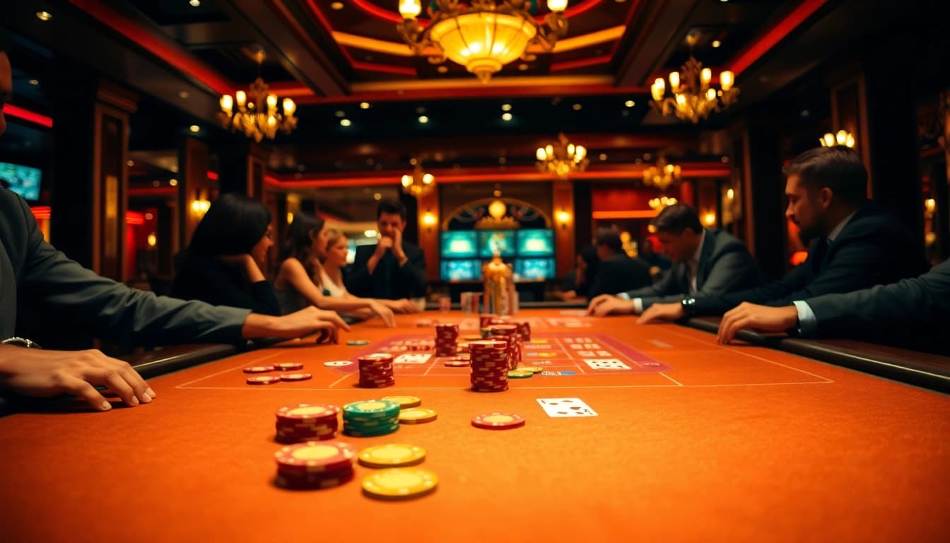 Exciting gaming action at AT99娛樂城 showcases vibrant casino elements and engaged players.