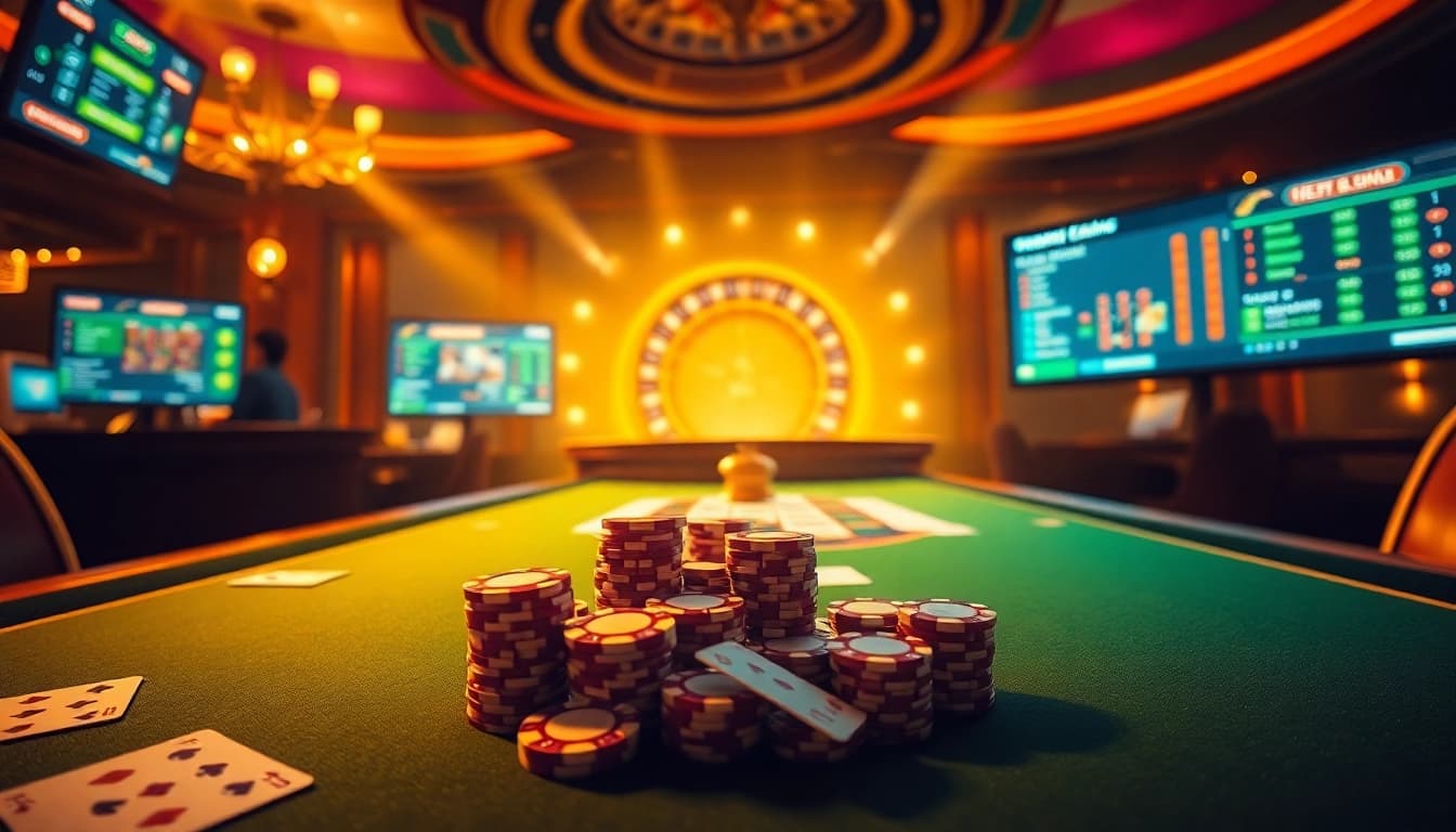 Engaging online casino experience at u888-01.in.net with vibrant casino tables and excited players.