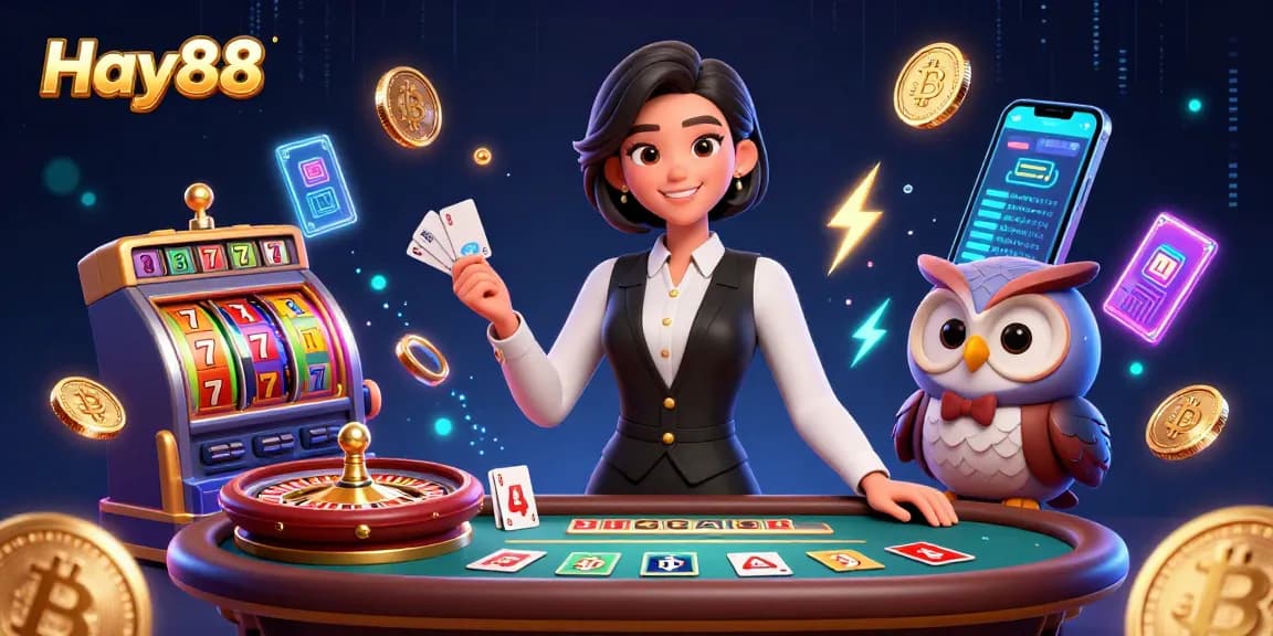 Experience thrilling games at Hay88 with stunning visuals of diverse casino activities and dynamic designs.