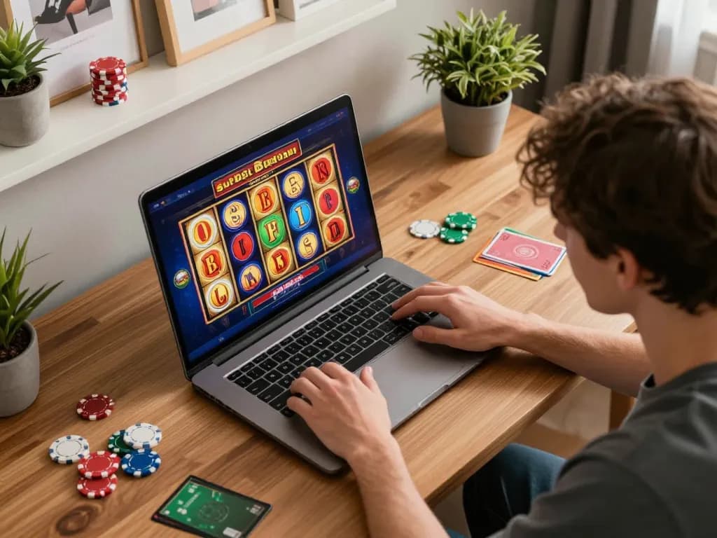 Player enjoying a winning moment on LGOSUPER during an online slot session, showcasing vibrant screen activity.