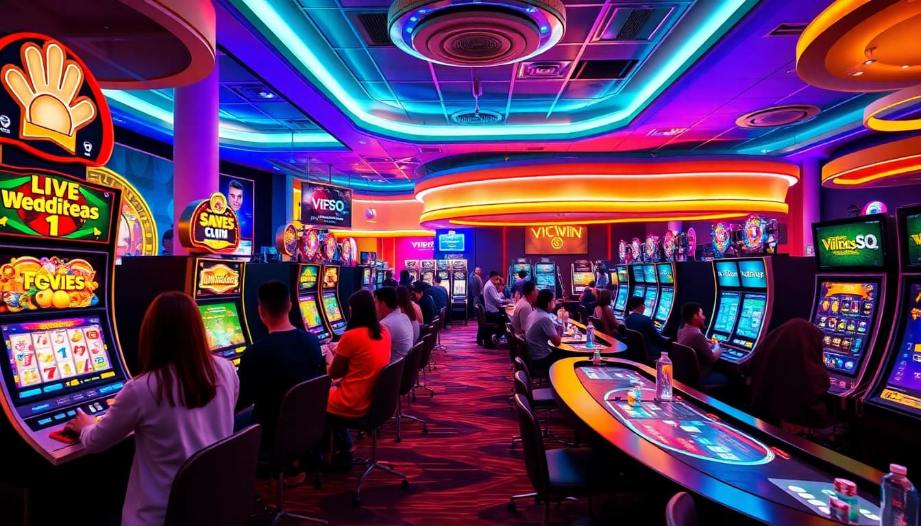 Experience the excitement of vicwin's online gaming platform showcasing dynamic betting games and a vibrant casino atmosphere.