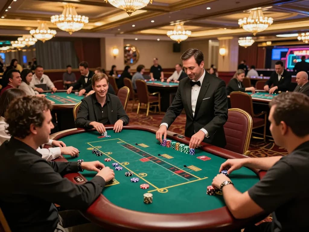Players enjoying Sunwin's live casino experience with vibrant atmosphere and engaging games