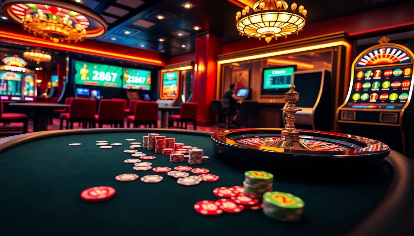 Engaging casino moment showcasing 188bet poker action with vibrant chips and cards.