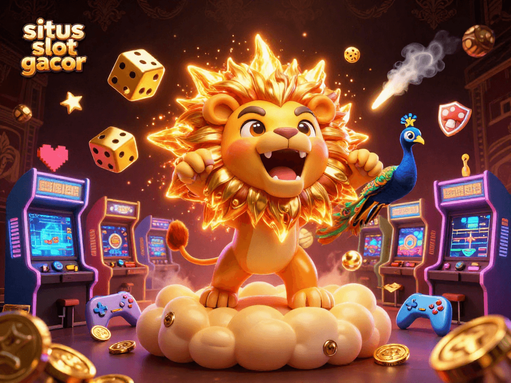 Play exciting games at situs slot gacor with vibrant, animated 3D casino elements.