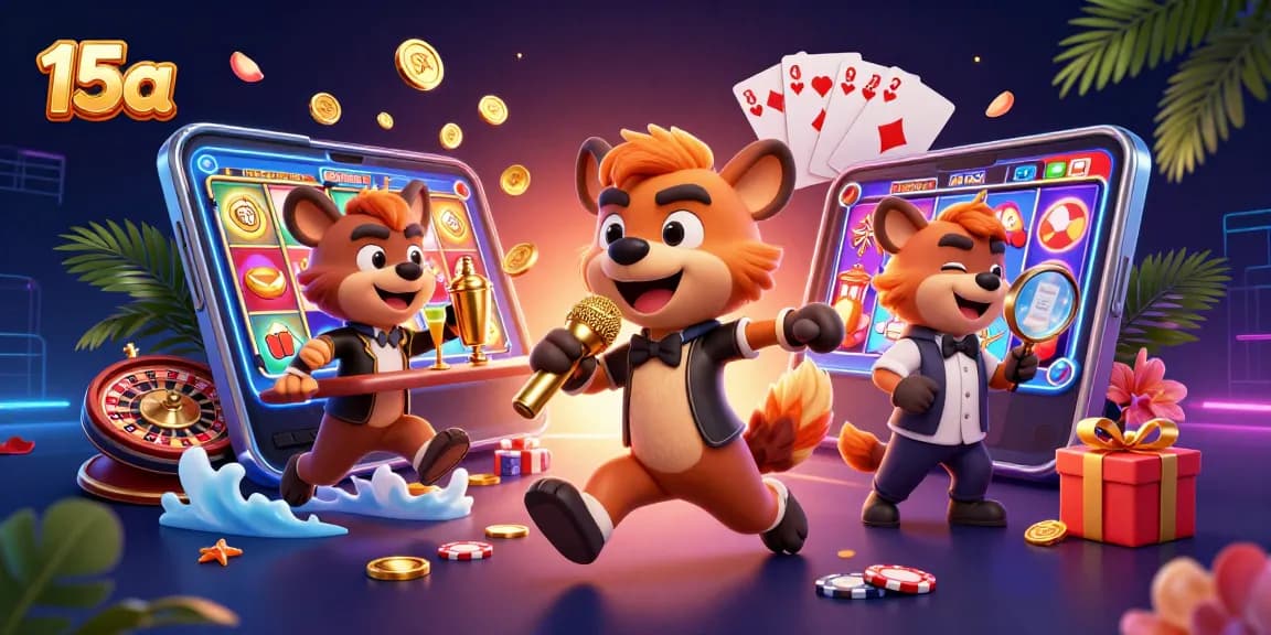 15a permite jogar em um cassino animado, interagindo com personagens divertidos e jogos emocionantes.