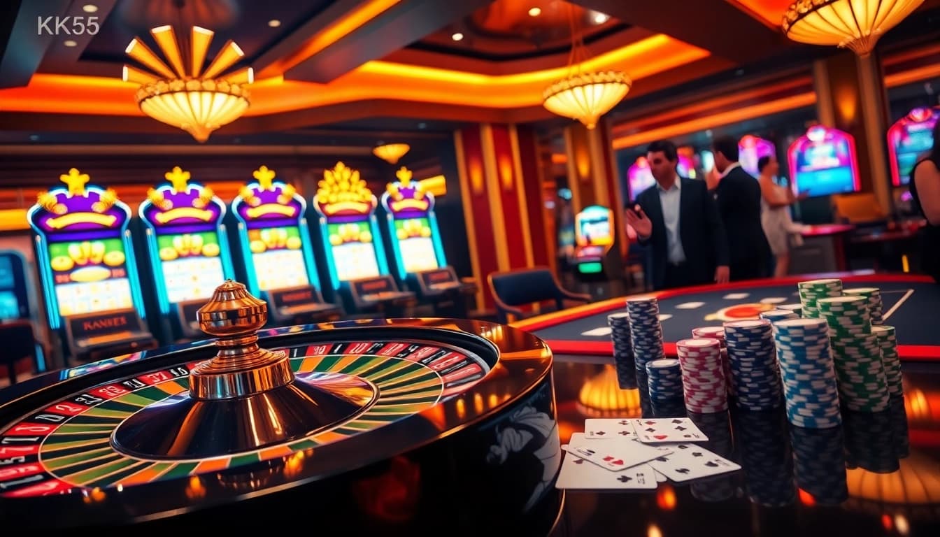 Experience the thrill at trang chủ KK55 with vibrant casino games and celebration.