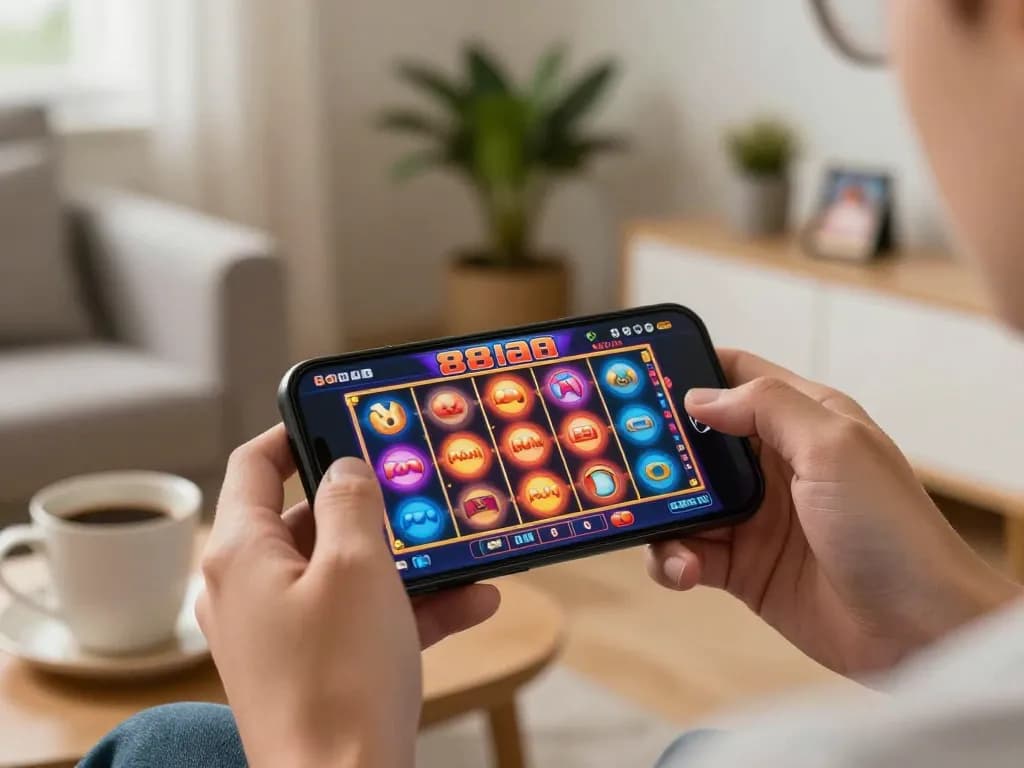Players enjoying immersive gameplay on 88aa casino mobile app in a cozy environment.