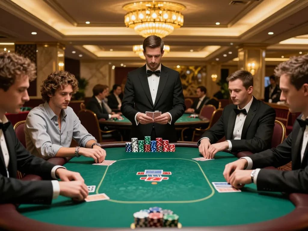 Engaged players strategizing in a high-stakes poker game at rik vip casino.