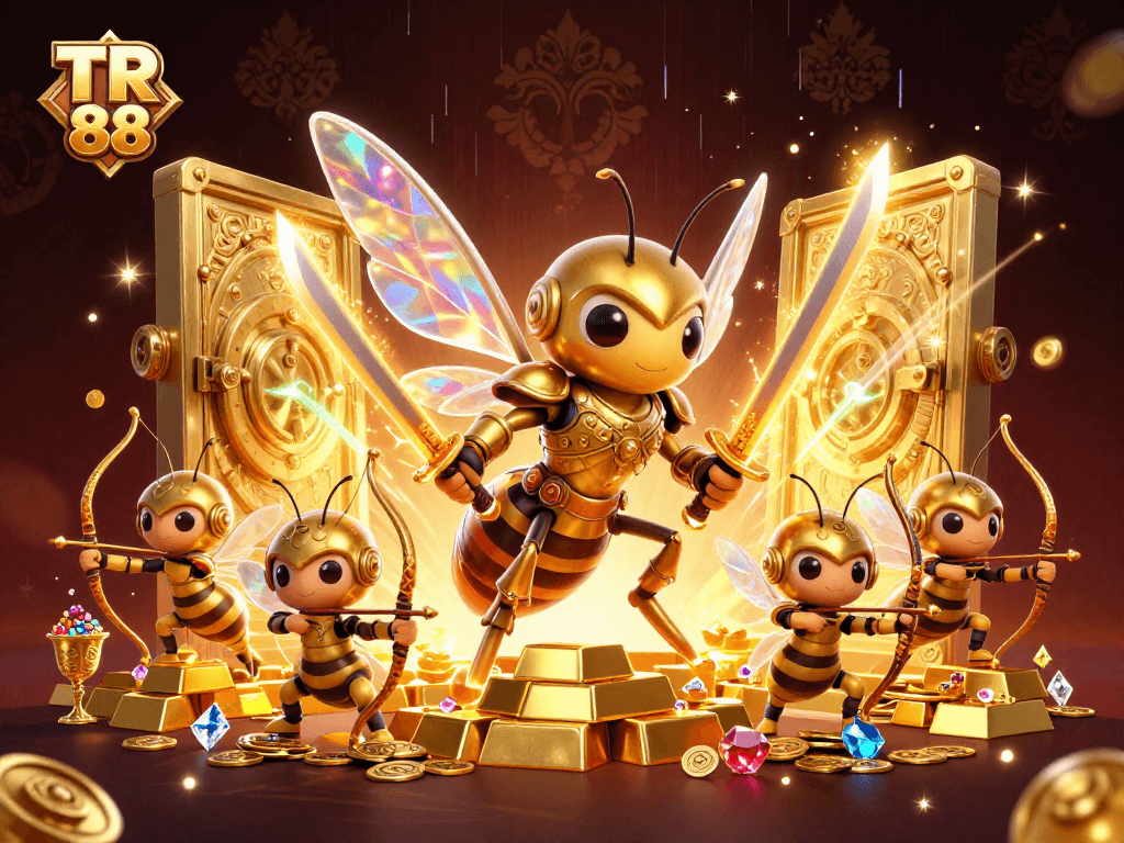 Experience thrilling gameplay with TR 88's golden hornet samurai and exclusive treasures