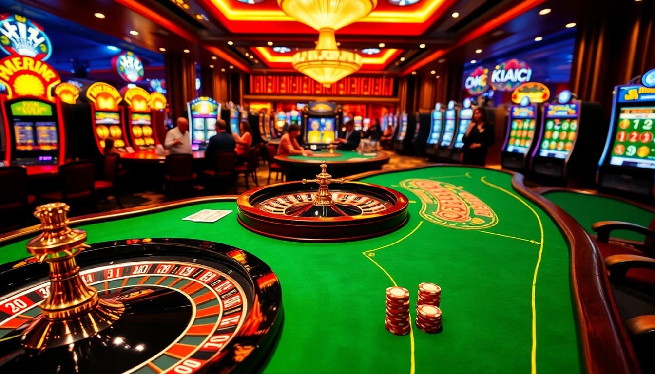 Experience the thrill of KJC with vibrant gaming tables and exciting casino atmosphere.
