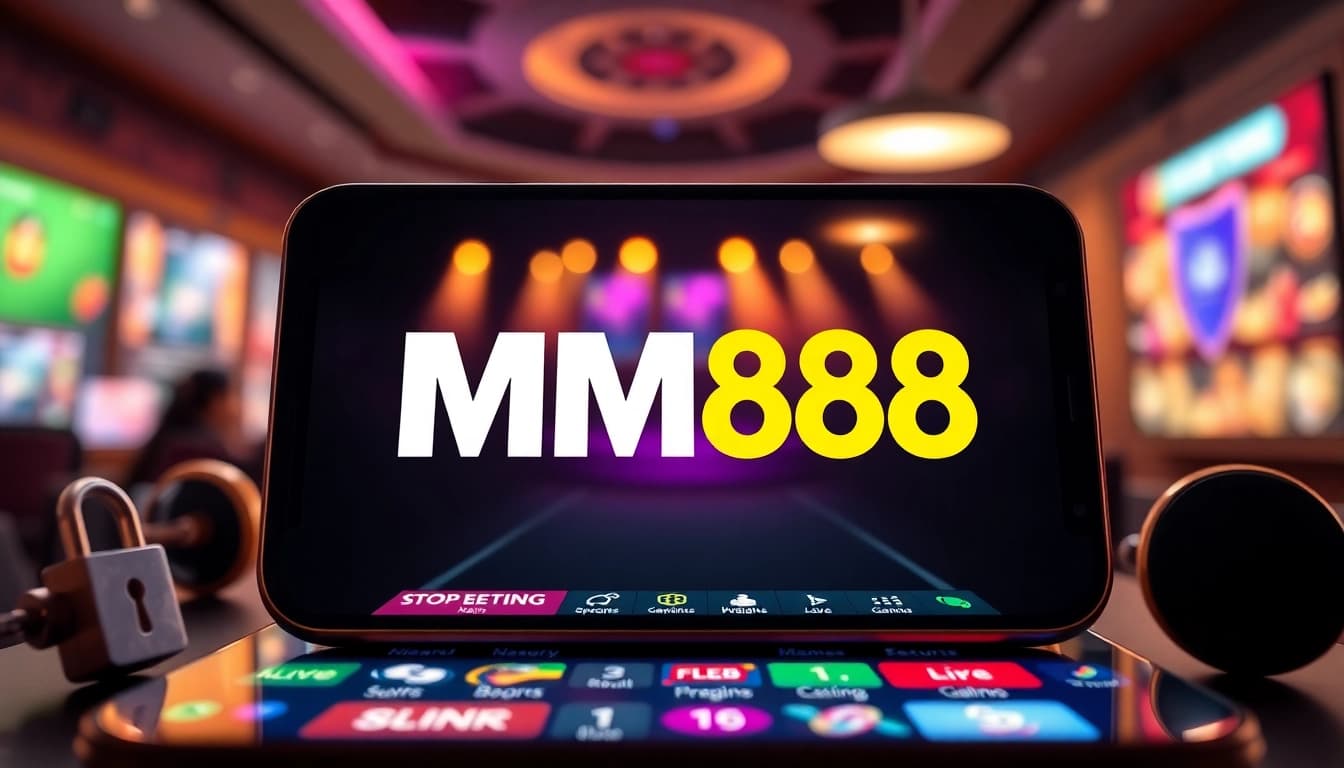 MM88 online betting platform interface showcasing vibrant gaming categories and emphasis on security.