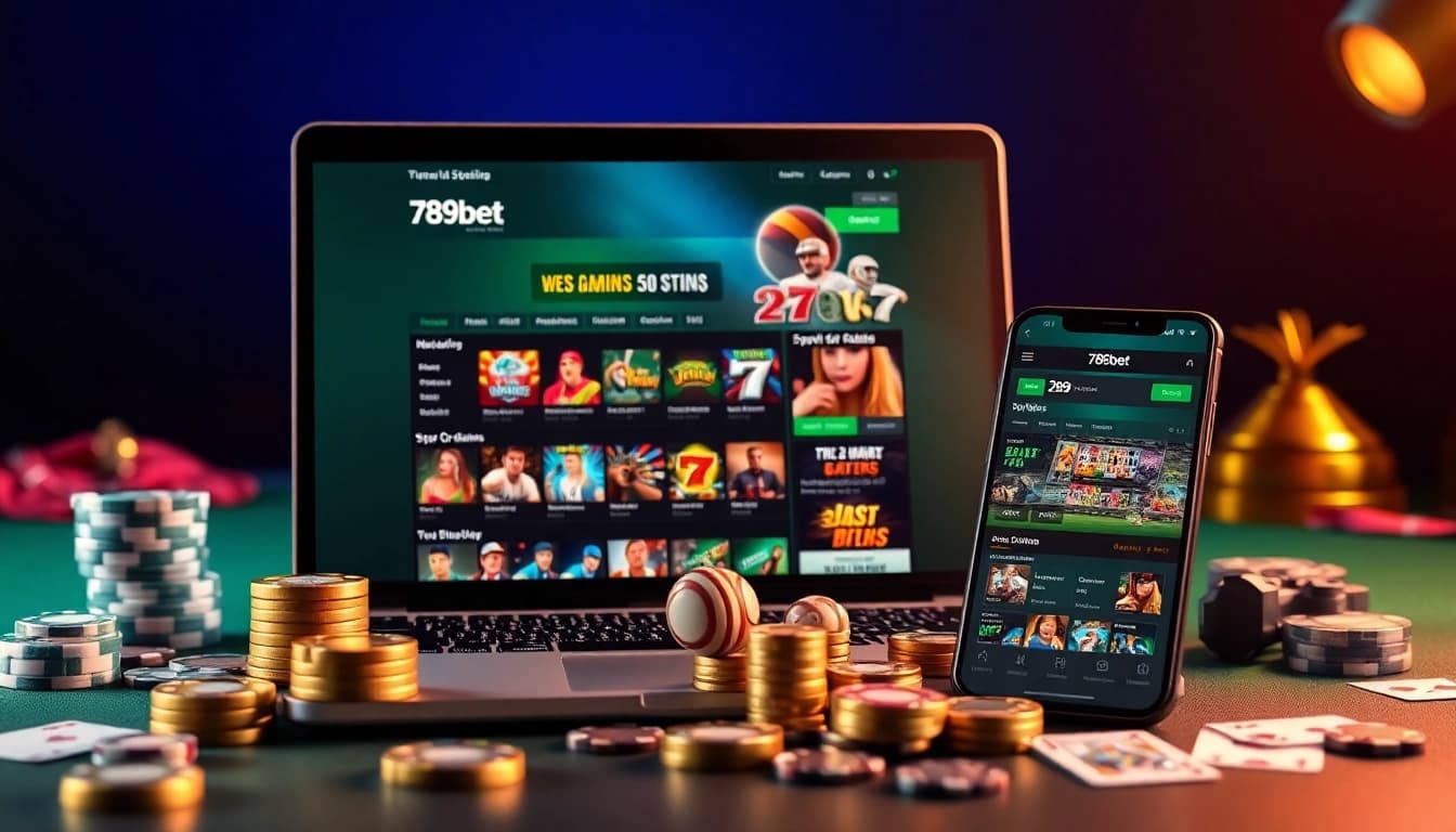 Exciting online gambling scene showcasing 789bet's diverse gaming options.