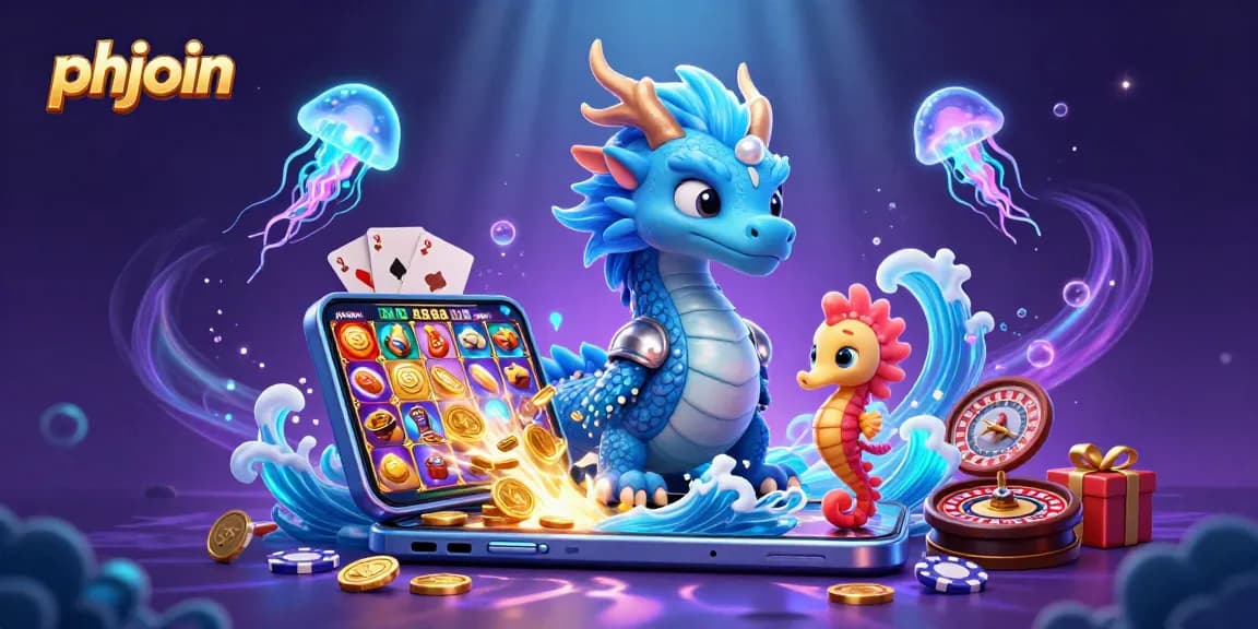 Experience thrilling gameplay with phjoin's vibrant underwater theme featuring a dragon and playful seahorse knight.